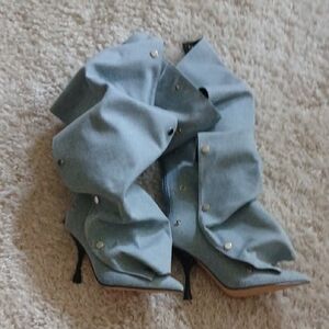 NWOT Detachable Denim Boots